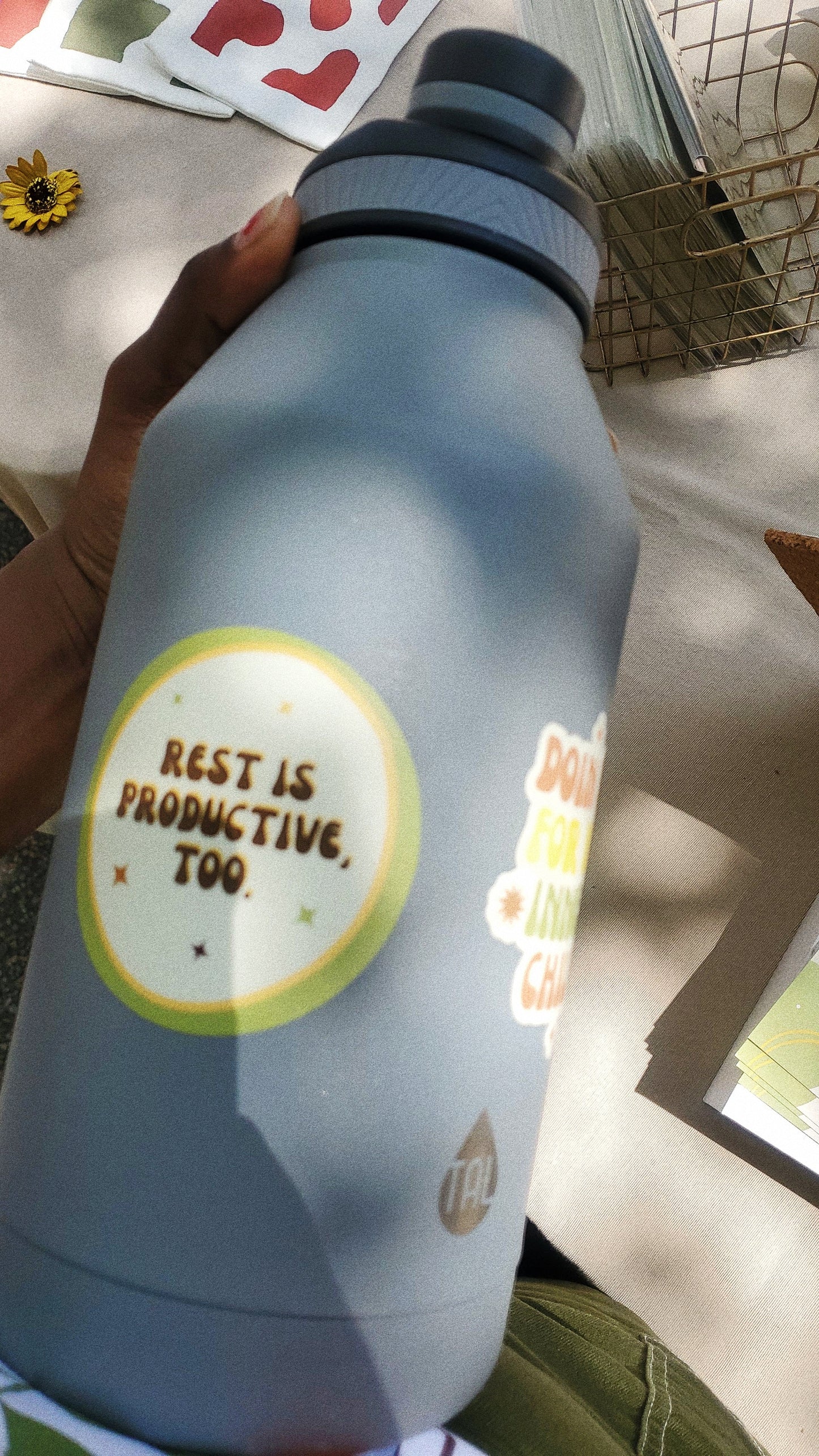 'rest is productive, too.' sticker