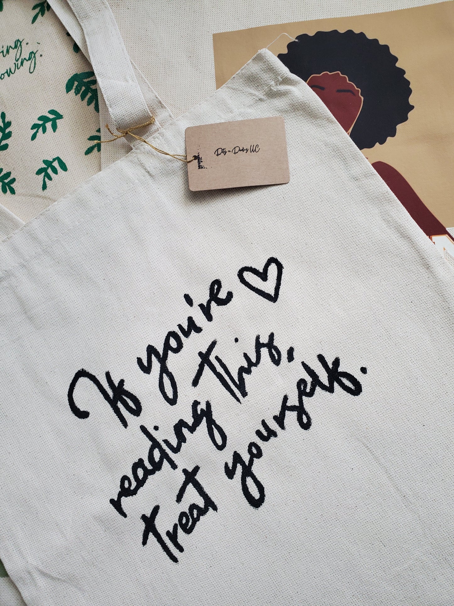 'treat yourself' tote