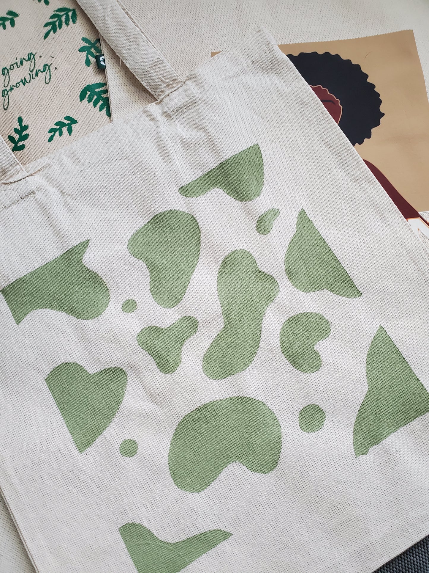 Cowprint tote