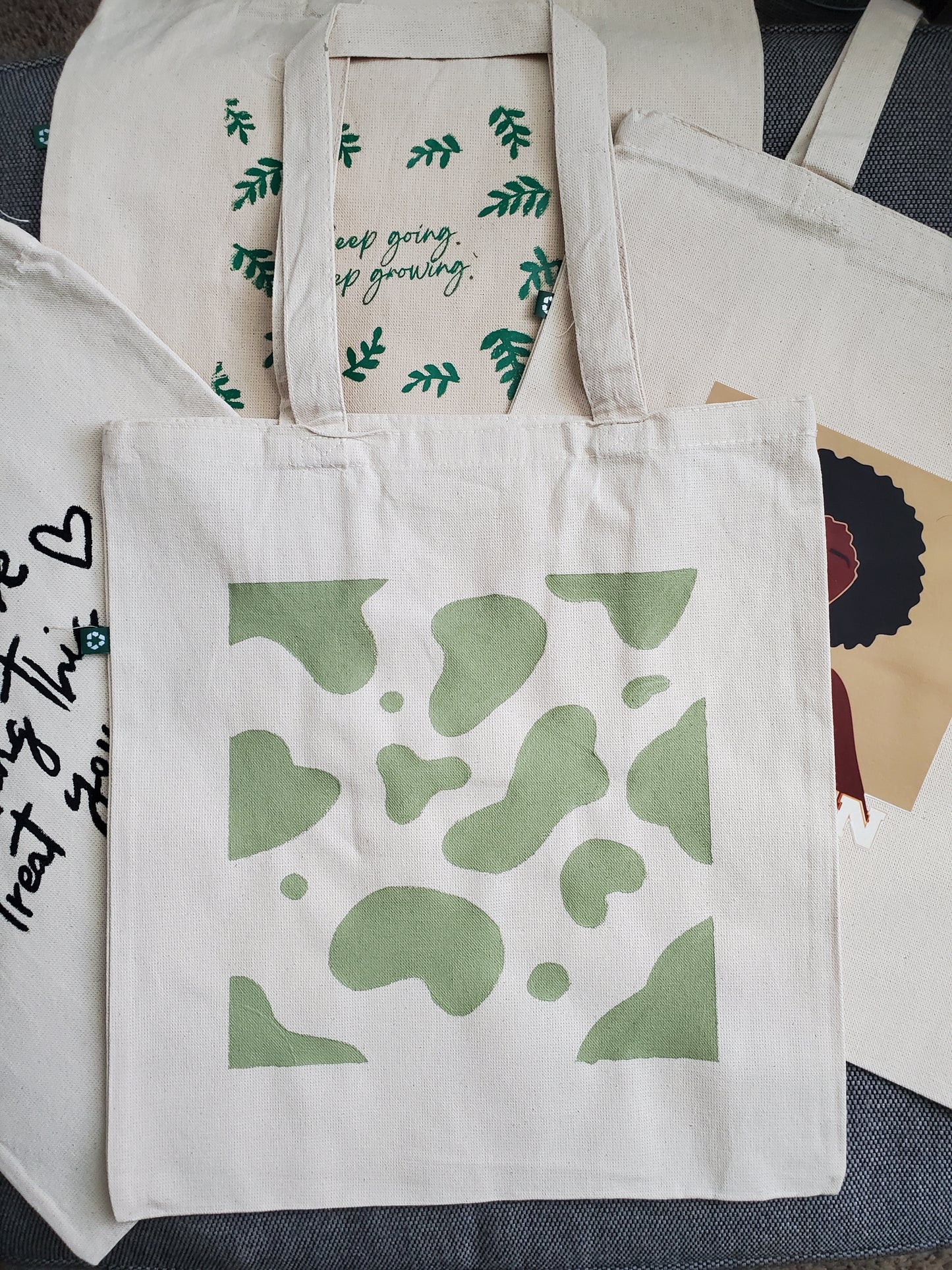 Cowprint tote